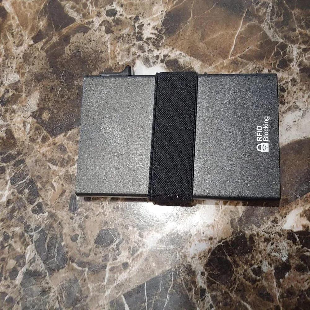 Wallet for Men | RFID Blocking, Cash Band, 12+ Cards Storage (Black)